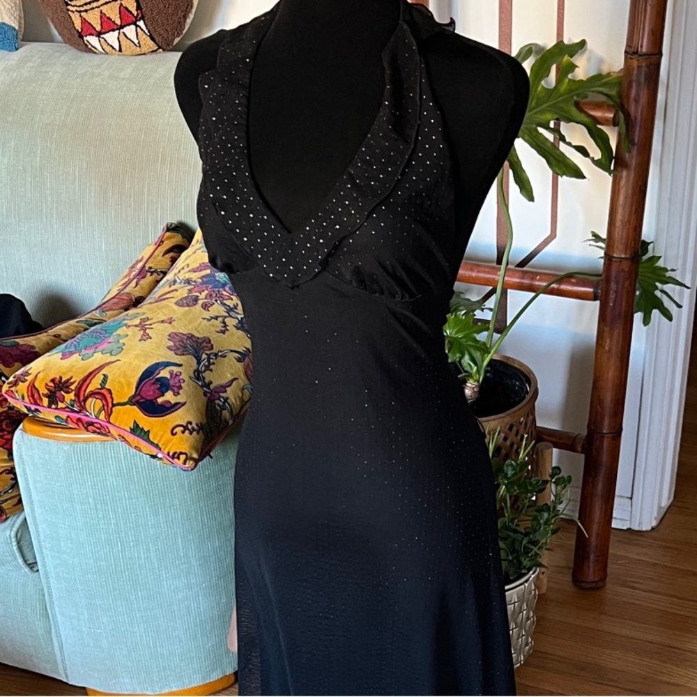 Betsey Johnson Black Halter Dress